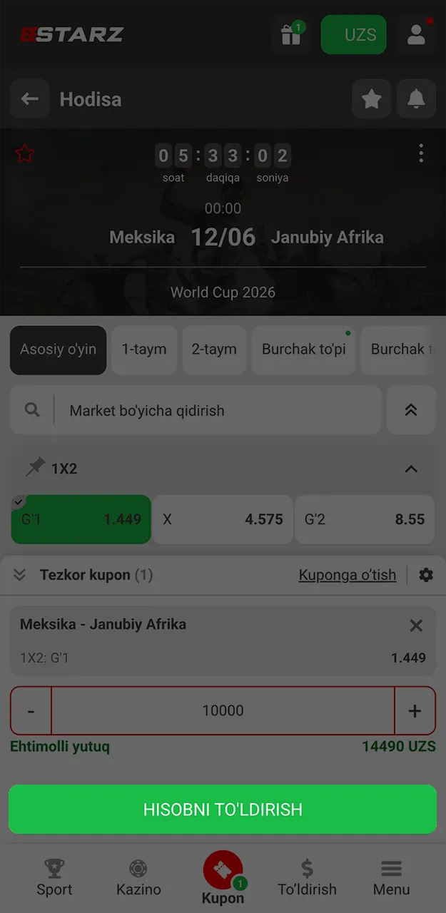 888starz saytida garov qo'yish jarayonini yakunlang va yutug'ingizni kuting.