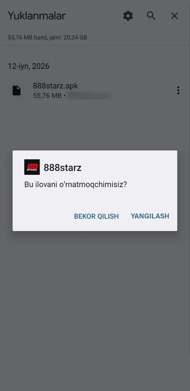 888starz ilovasini tezkor yangilashni boshlang.